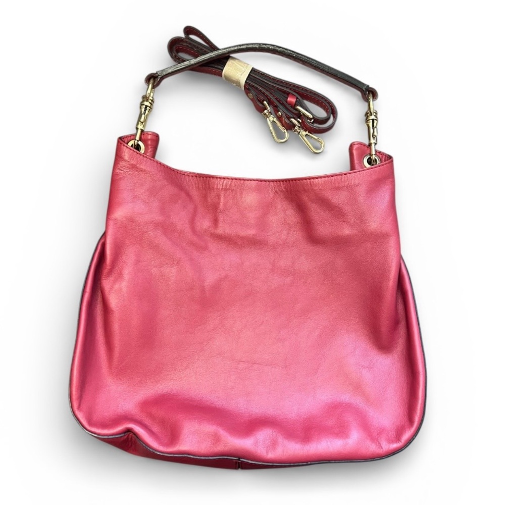 KUNA Red Leather Shoulder Bag by Beatrice ciabatti Italy old money purse - Picture 2 of 11